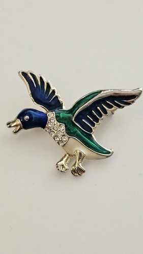 Vintage mallard duck brooch - mallard,