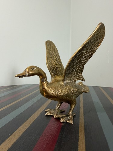 Vintage brass flying duck - flying,