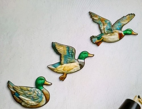 Flying ducks rustic - 3,