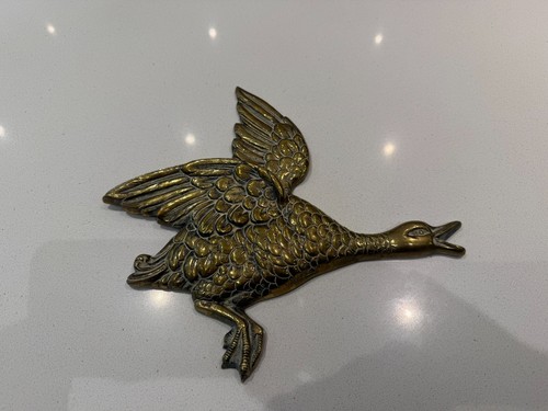 Vintage brass flying - vintage, geese