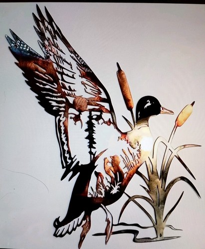 Flying duck flat metal wall - duck,