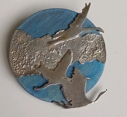 Beautiful art metal - metal, brooch