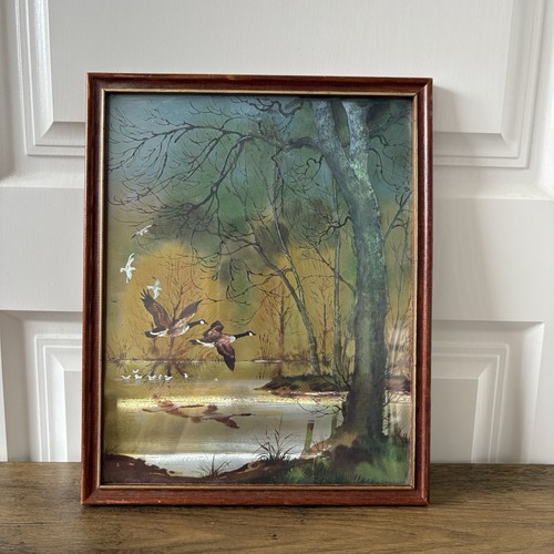 Vintage flying ducks - flying,