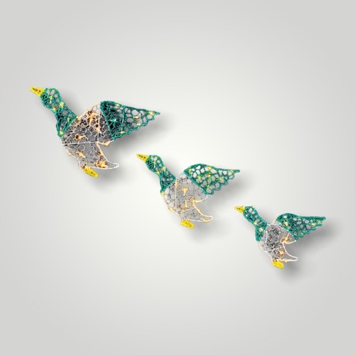 Set colour acrylic ducks - set, 3